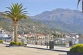 Embankment of seaside Tivat town Royalty Free Stock Photo